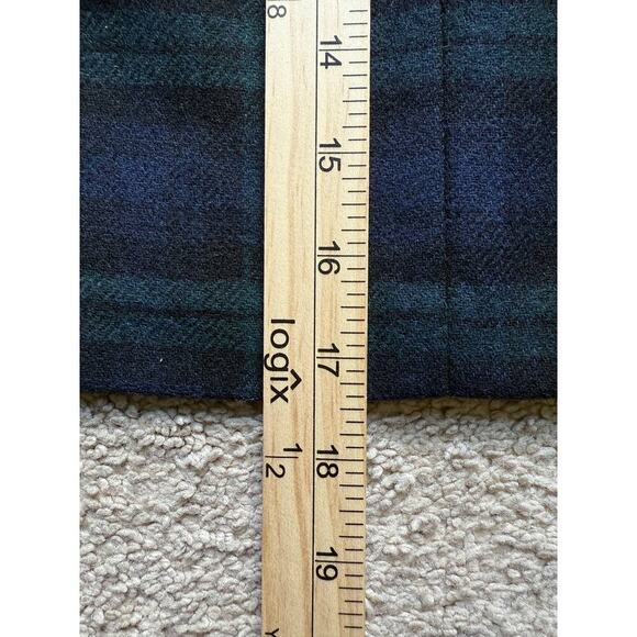 Eddie Bauer Wool Blend Tartan Plaid Mini Skirt Blue / Green Womens Petite Sz 6P - Picture 8 of 8